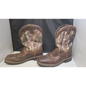 Justin Men's Trekker Boots Camo Waterproof with Saddle Vamp 10.5D Wk4676